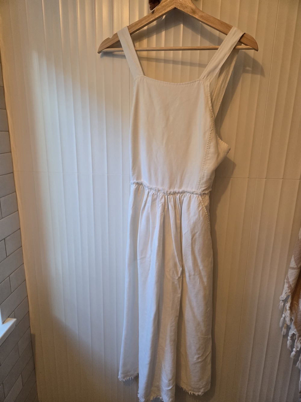 Aritzia Hyme Linen Blend White Dress